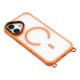 5. Etui na iPhone 17 z regulowaną smyczą Crossbody oraz ramką aparatu pełniącą funkcję podstawki kompatybilne z MagSafe - pomarańczowe
