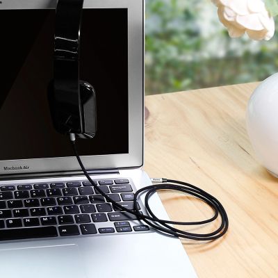 15. Baseus Yiven M30 kabel audio stereo AUX 3,5 mm męski mini jack 1m srebrno-czarny (CAM30-BS1)