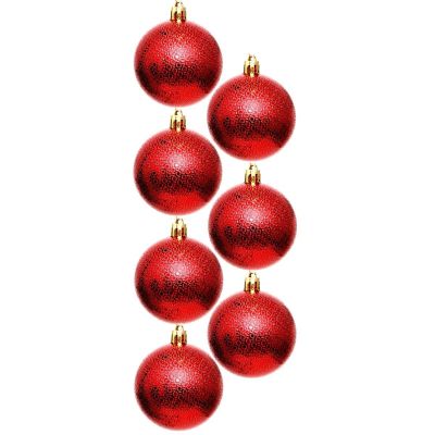 49. BOMBKA DEKORACYJNA PLASTIKOWA 6CM SET 35 SZT CZERWONA