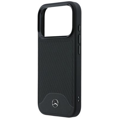6. Etui Mercedes Leather Wood Effect and Curve MagSafe na iPhone 17 Pro Max - czarne