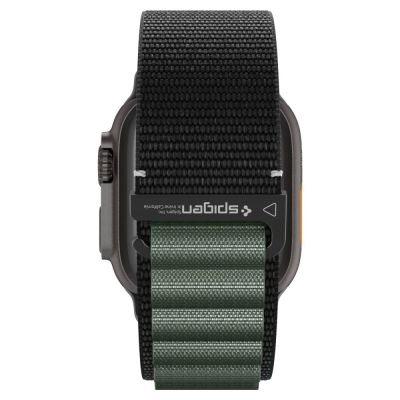 5. Pasek Pasek Spigen WBF1 na Apple Watch 44 / 45 / 46 / 49 mm - czarno-zielony
