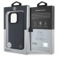 8. Etui Mercedes MB Wood Imitation Leather MagSafe na iPhone 16 Pro Max - granatowe