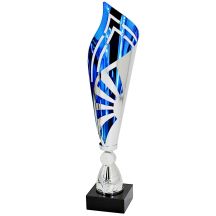 PUCHAR METALOWY SREBRNO NIEBIESKI 36 CM TRYUMF