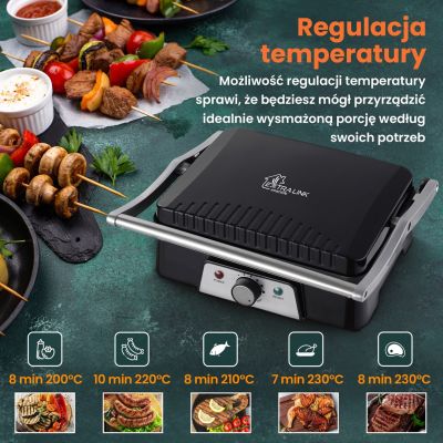 10. Grill elektryczny Extralink Smart Life Electric Grill SJ-36 2000W, z regulacją temperatury