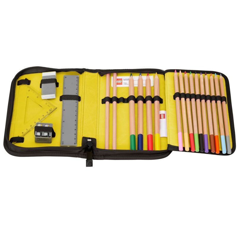 4. LEGO Bricks Pencil Case With Content 20085-2511 Czarne One size