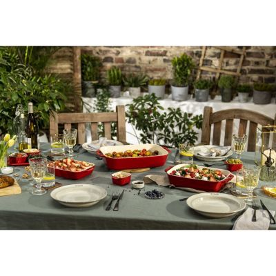 5. Zestaw 3 prostokątnych półmisków ceramicznych STAUB 40508-171-0 - czerwony