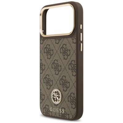 6. Etui Guess 4G Strass Logo MagSafe na iPhone 18 Pro Max / 17 Pro Max - brązowe