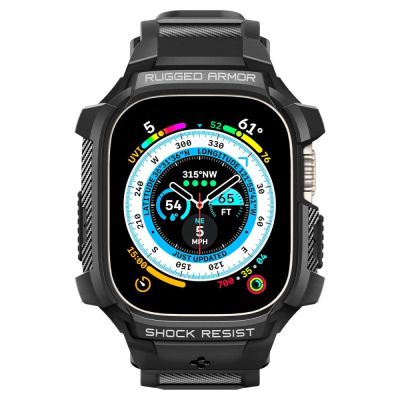 3. Etui z paskiem Spigen Rugged Armor Pro na Apple Watch Ultra (49 mm) - czarne