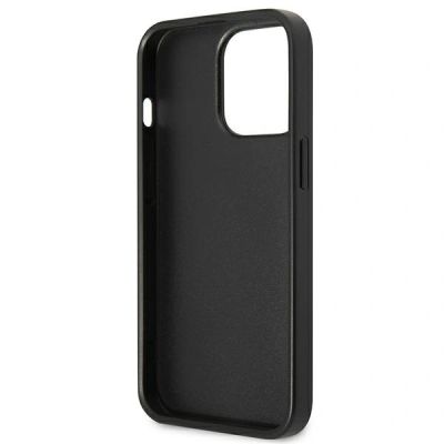 7. Etui Guess Saffiano Triangle Logo Cardslot na iPhone 13 / 13 Pro - czarne