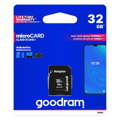 3. Karta pamięci GoodRam M1AA-0320R12 (32GB; Class 10; + adapter)