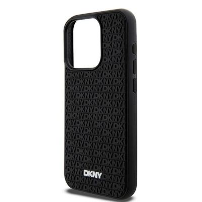 6. Etui DKNY 3D Rubber Repeat Pattern na iPhone 15 Pro - czarne