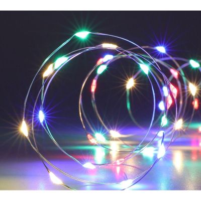 8. LAMPKI DRUCIKI NA BATERIE GIRLANDA 40 LED MULTIKOLOR