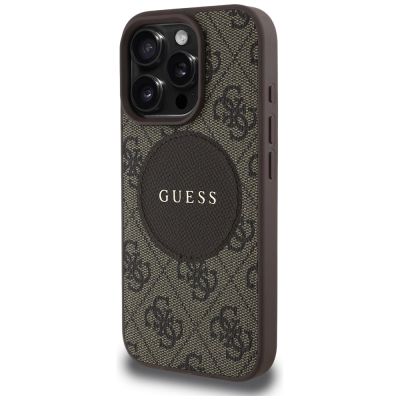 2. Etui Guess 4G Circle Classic Logo MagSafe na iPhone 16 Pro Max - brązowe