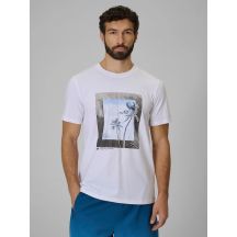 T-shirt regular z nadrukiem męski 4F 4FWSS26TTSHM3034-10S