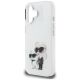 6. Etui Karl Lagerfeld IML Aquarelle Karl & Choupette & Logo na iPhone 16 - białe