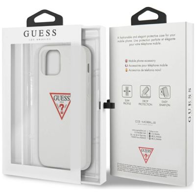 8. Etui Guess Triangle Collection na iPhone 12 / iPhone 12 Pro - białe