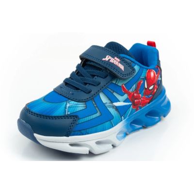 3. Leomil buty sportowe dziecięce sneakersy Spiderman lekkie na rzep LED niebieskie