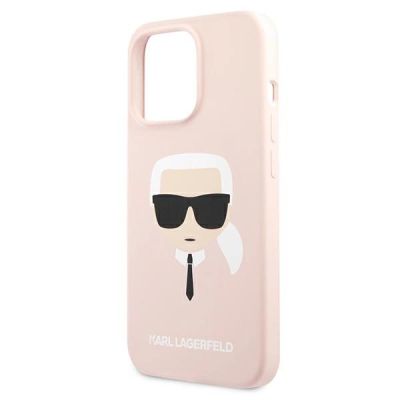 6. Etui Karl Lagerfeld Silicone Karl`s Head na iPhone 13 Pro / 13 6,1" - jasnoróżowe