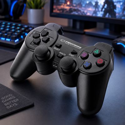 17. Gamepad bezprzewodowy Esperanza EGG108K (PC, PS3; kolor czarny)
