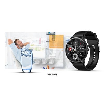11. Smartwatch VELTORI VT160-1 Czarny Pasek Silikonowy