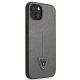 4. Etui Guess Saffiano Triangle Logo na iPhone 14 - srebrne