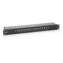Patchpanel marki Equip CAT6, 16 portów, czarny, 19" (1U)