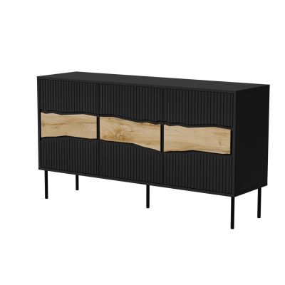 2. Komoda INSERTO 3D 143,5x40x80 czarny + LED