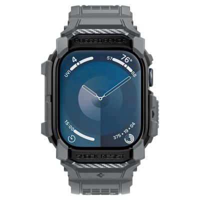 4. Etui Spigen Rugged Armor na Apple Watch 10 46 mm - szare
