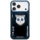Etui Nimmy Glasses Cool Cat MagSafe do iPhone 17 Pro - czarno-niebieske