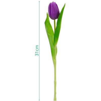 9. TULIPAN FIOLETOWY 31CM JAK ŻYWY DEKORACJA WIOSENNA