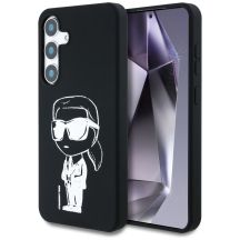 Etui Karl Lagerfeld Silicone Graffiti Ikonik Printed Logo MagSafe Samsung Galaxy S25 czarny