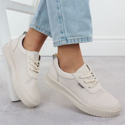 35. Skórzane sneakersy damskie na koturnie czarne Sergio Leone PB236-S