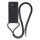 Etui na Samsung Galaxy A37 5G z wyściółką z włókna i paskiem crossbody - czarne