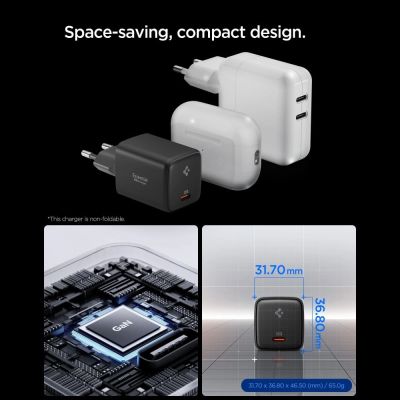 3. Ładowarka sieciowa Spigen EE451EU Essential USB-C 45W - czarna