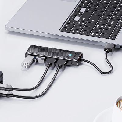 3. Hub USB-C Orico PAPW4A-C3 stacja dokująca 4x USB-A 3.0 - czarny