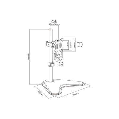 11. Equip 650122 uchwyt do telewizorów 81,3 cm (32") Czarny