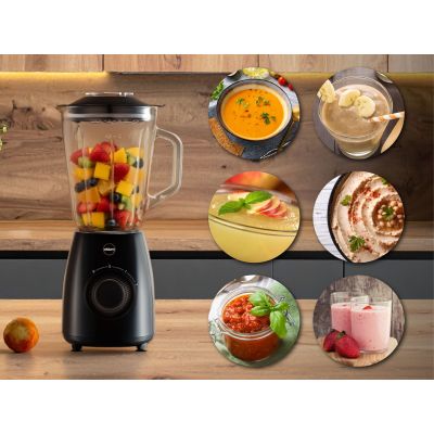 8. ELDOM BLENDER KIELICHOWY BK6 NOXAR 100W CZARNY 22000 OBR/NIN KIELICH 1,8 L ZE SZKŁA HARTOWANEGO DWA POZIOMY RĘDKOŚCI + PULSE