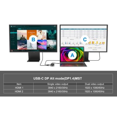 12. Conceptronic DONN14G stacja dokująca Przewodowa USB 3.2 Gen 1 (3.1 Gen 1) Type-C Szary