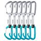 Edelrid 737930106020 karabińczyk do wspinaczki Zapięcie z blokadą W kształcie litery D Niebieski, Srebrny 6 szt.