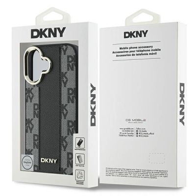 8. Etui DKNY Checkered Pattern Magsafe na iPhone 16 Plus - czarne