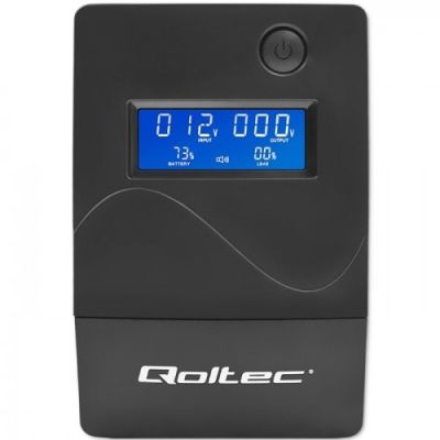 9. Zasilacz UPS Qoltec Monolith Podwójnej konwersji (online) 0,65 kVA 360 W 2 x gniazdo sieciowe