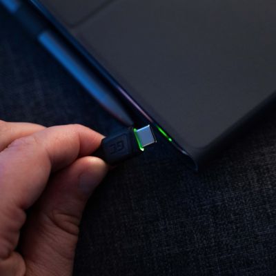 4. GREEN CELL KABEL KABGC06 GC RAY USB - USB-C 120CM, ZIELONY LED, SZYBKIE ŁADOWANIE ULTRA CHARGE, QC 3.0