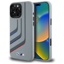 Etui BMW Silicone Turning Lines MagSafe na iPhone 16 Pro Max - szare