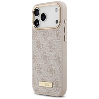 2. Etui Guess 4G Logo Plate MagSafe na iPhone 17 Pro Max - różowe