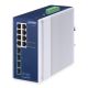 PLANET IP30 Industrial 8-Port Nie zarządzany Gigabit Ethernet (10/100/1000) Aluminium, Niebieski