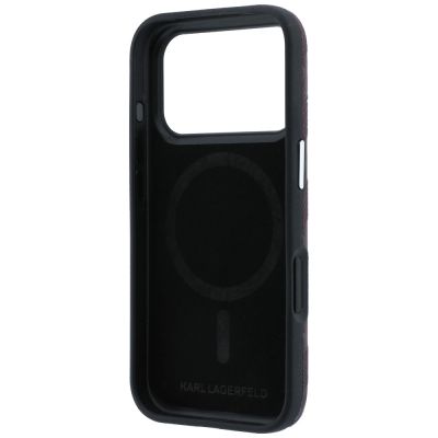 7. Etui Karl Lagerfeld Grained Mono Resin Logo MagSafe na iPhone 17 Pro Max / 18 Pro Max - burgundowe