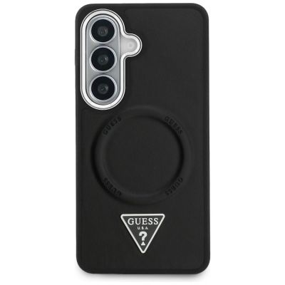 3. Etui Guess Embossed Ring Triangle Logo MagSafe na Samsung Galaxy S26 - czarne