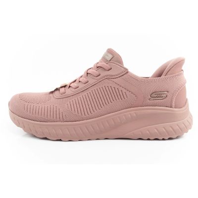 11. Skechers Bobs Squad-Chaos buty sportowe damskie wygodne SLIP-INS różowe