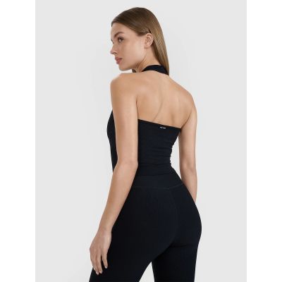 2. Crop top slim gładki damski 4F | Anna Lewandowska 4F 4FALSSS25TSLEF215-20S