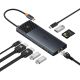 5. Hub USB-C Baseus Metal Gleam II 10w1 HDMI USB-A USB-C RJ45 SD/TF - szary
